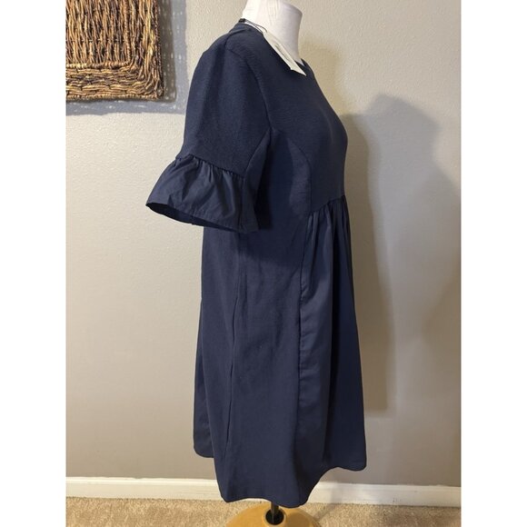 English Factory Dress S Navy Blue Babydoll T Shirt Short Sleeve Washable NWT - Picture 8 of 15
